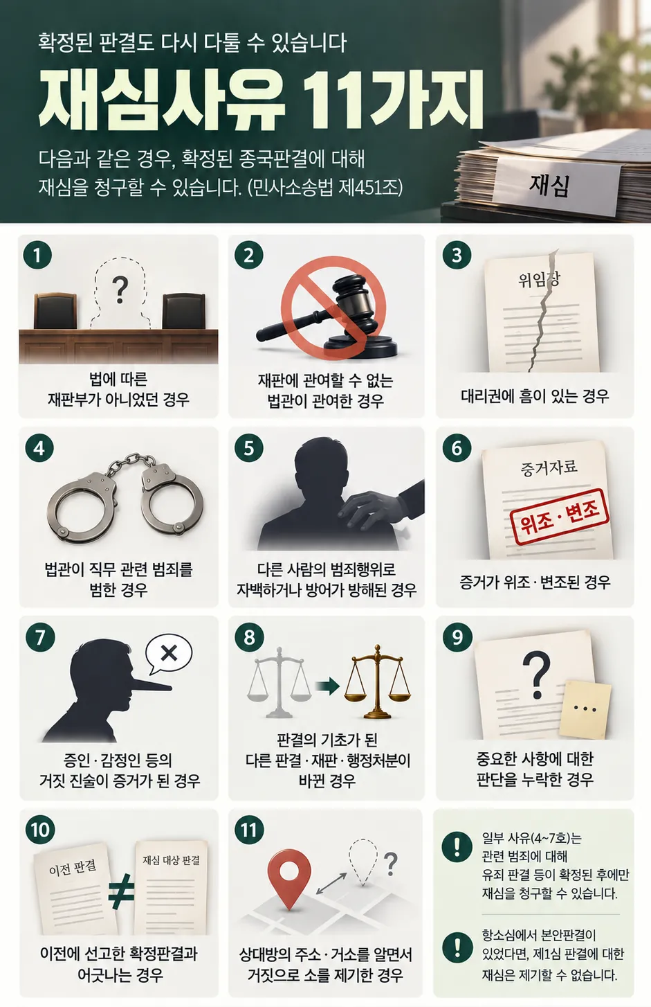 재심청구가 인정되는 사유 11가지