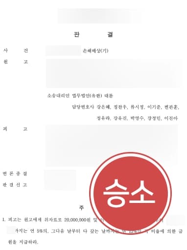 [대전이혼변호사 외도소송사례] 상간남 대상의 외도위자료 소송 통해 2천만원의 위자료 받아내다 