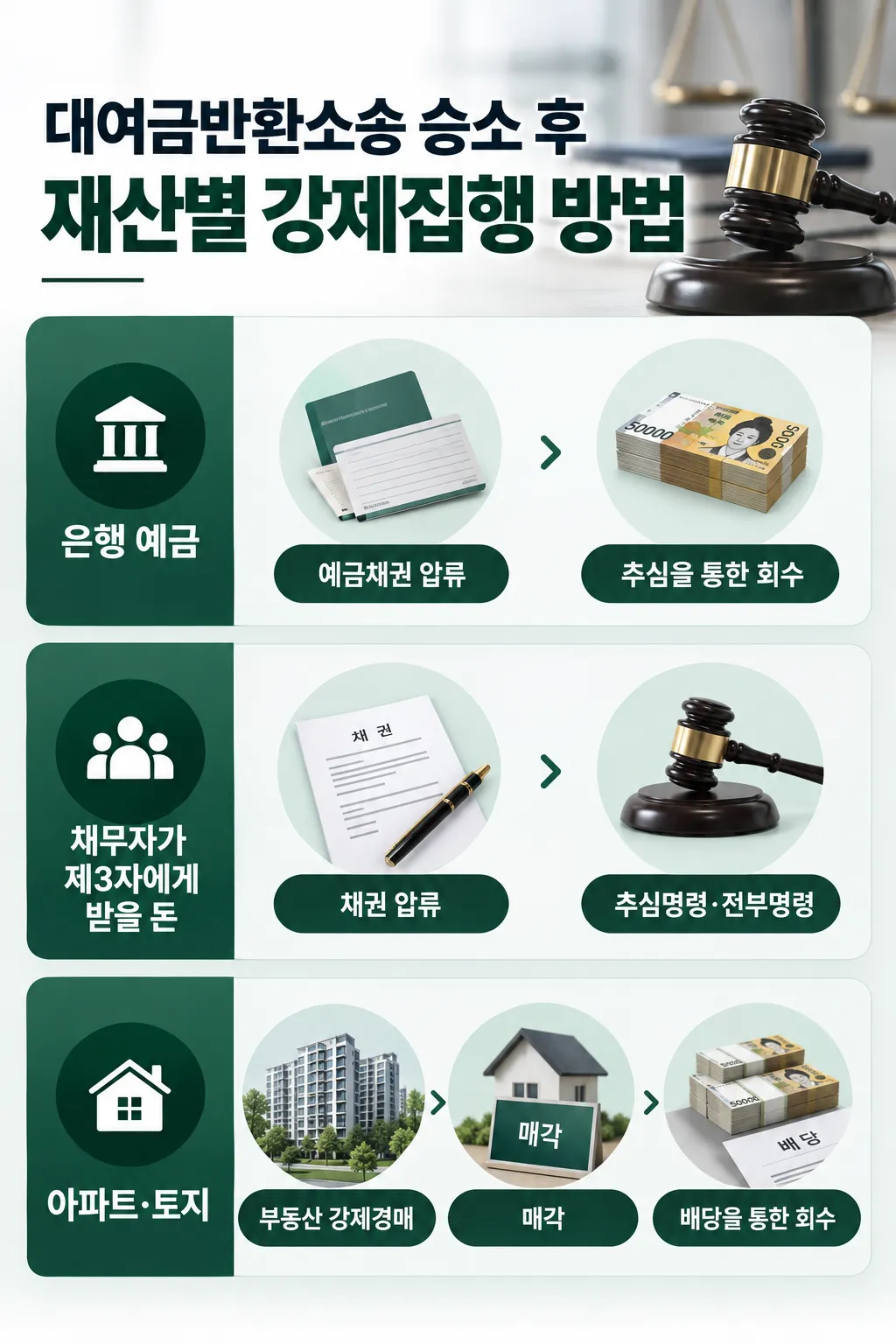 대여금반환소송 후 강제집행의 전체 진행 순서