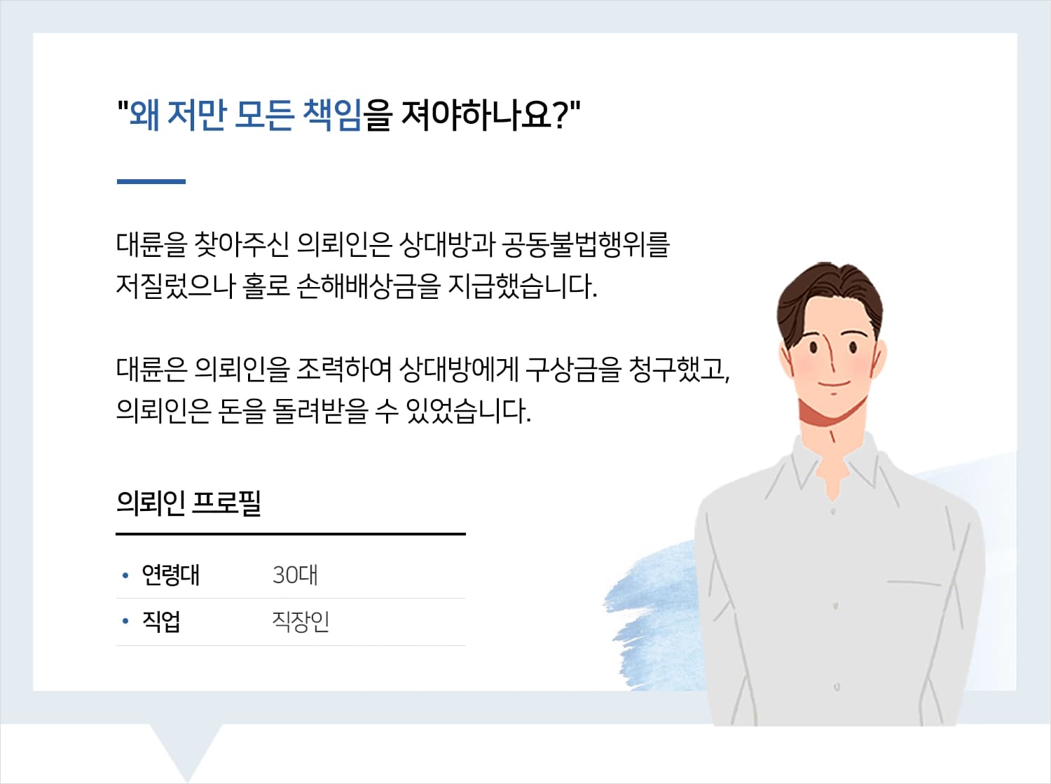 민사소송상담ㅣ왜 저만 모든 책임을 져야 하는지 답답했습니다.