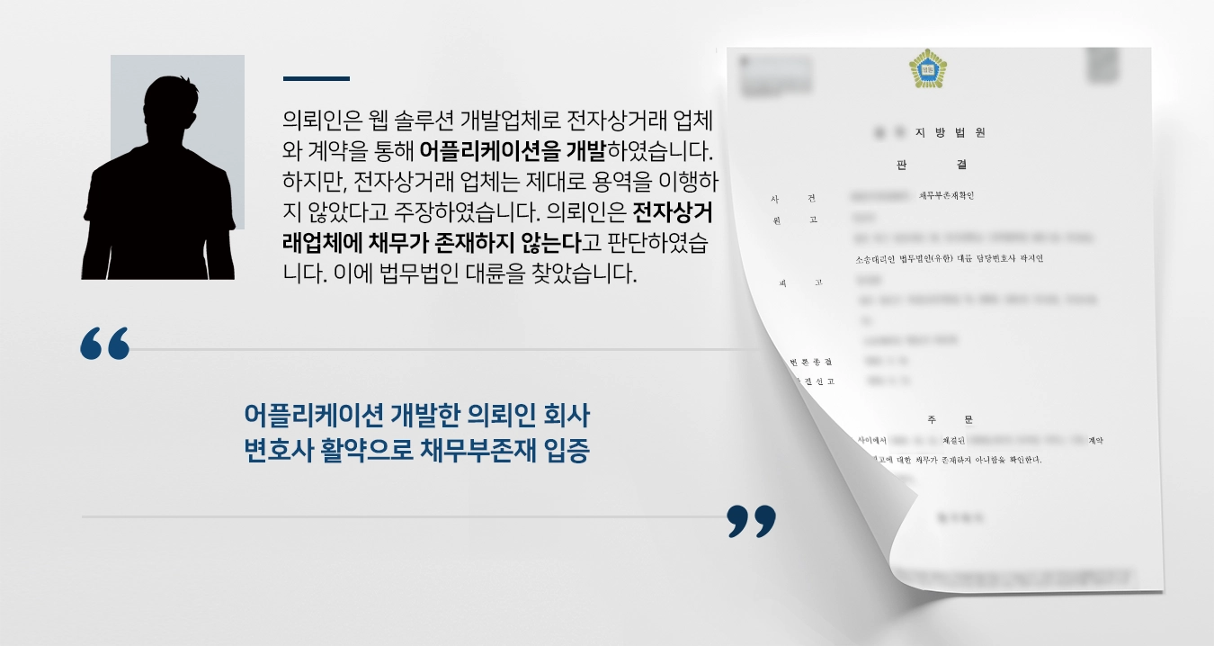 [채무부존재 결말] 민사전문변호사 활약으로 법원 채무부존재 승인